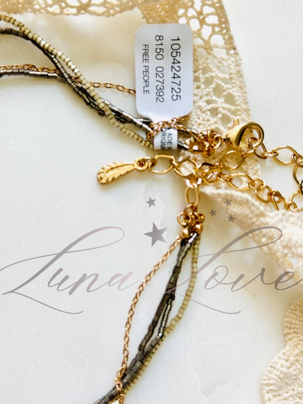 FREE PEOPLE x Ariana Ost Something Beautiful Necklace In Black NWT - Picture 6 of 6